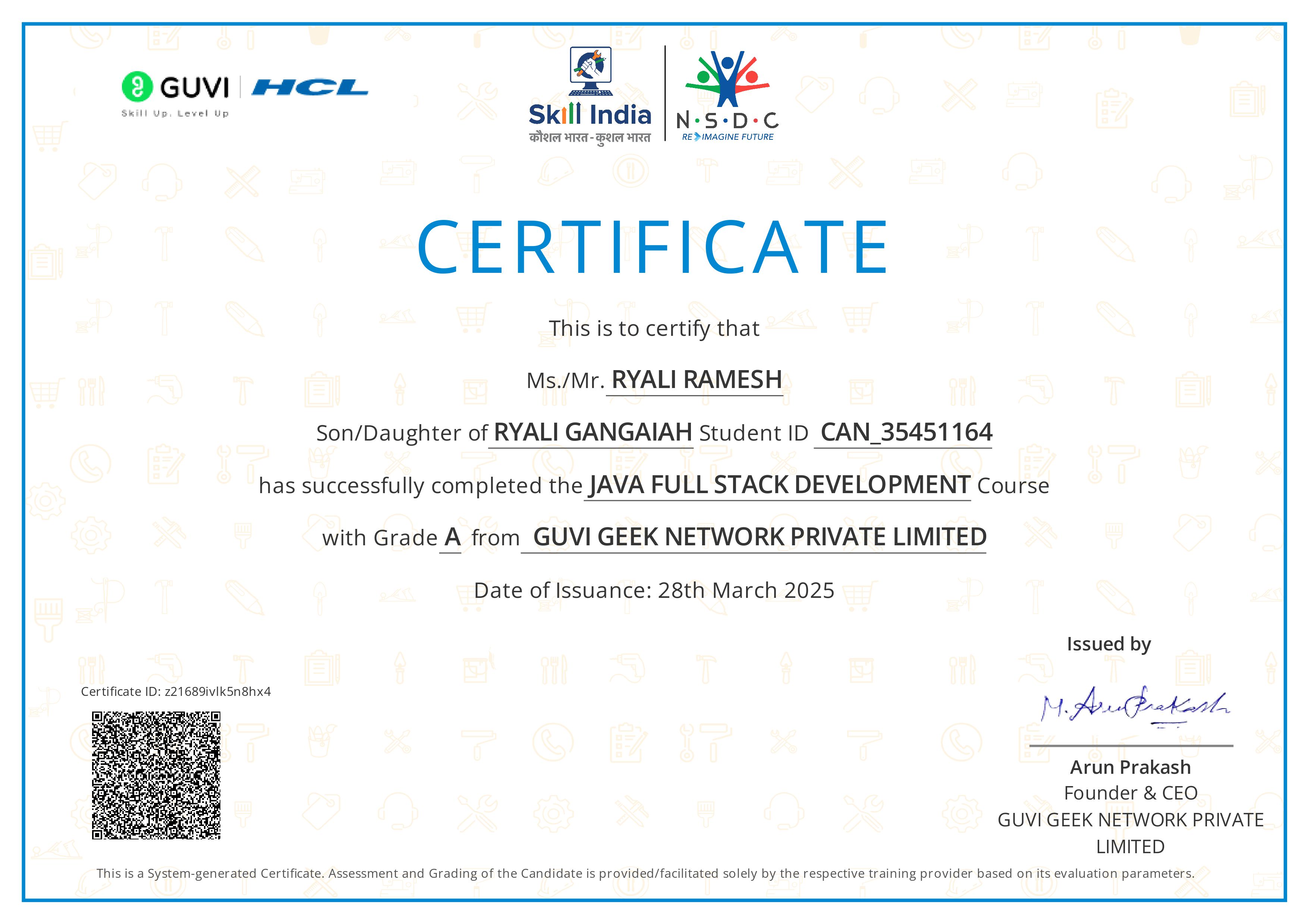 Certificate